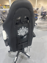 Cargar imagen en el visor de la galería, Gaming Chair, Video Game Chair with LED lights ,Footrest and Massage Lumbar Support, Swivel Seat Height Adjustable Computer Chair with Headrest, Racing E-Sport Gamer Chair (Black&White)