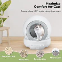Cargar imagen en el visor de la galería, Self Cleaning Litter Box,Automatic Cat Litter Box Self Cleaning Large Capacity for Multiple Cats,APP Control/Low Noise/Safety with Ladder Box