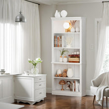 Cargar imagen en el visor de la galería, Bookcase Bookshelves, 5-Shelf Tall Bookcase 72" Wood Open Display Floor Bookshelf, Large Storage Organizer for Library, Bedroom, Living Room (White)