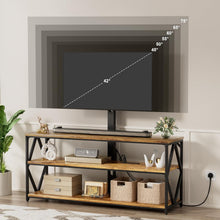 Cargar imagen en el visor de la galería, TV Stand with Mount and Power Outlet, Universal Height Adjustable Swivel TV Stand Mount for Up to 75 Inch TVs, Entertainment Center with Storage Shelves for Living Room, Rustic Brown