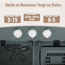 Cargar imagen en el visor de la galería, Portable Washing Machine, 16lbs Mini Laundry Potrtable Washer with Spin Dryer Combo, Compact Twin Tub Washer Machine for Apartments, Dorm, Rv, Camping, Gray