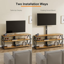Cargar imagen en el visor de la galería, TV Stand with Mount and Power Outlet, Universal Height Adjustable Swivel TV Stand Mount for Up to 75 Inch TVs, Entertainment Center with Storage Shelves for Living Room, Rustic Brown