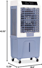 Cargar imagen en el visor de la galería, Uthfy 43" Swamp Cooler, 3900CFM Evaporative Air Cooler with 10.6 Gal Water Tank, Remote, 120° Oscillation, 3 Speeds, Portable Cooling AC Fan, Outdoor Air Conditioner for Patio Garage Commercial Use