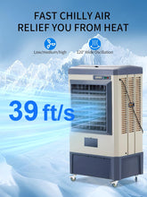 Cargar imagen en el visor de la galería, Uthfy 48” Evaporative Air Cooler, 6500 CFM Swamp Cooler Air Conditioner with 19 Gal Water Tank, 5 Ice Packs, 120° Oscillation, Portable AC with 3 Speeds for 16000 Sq.ft Outdoor, Patio, Warehouse Use