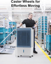 Cargar imagen en el visor de la galería, Uthfy 47" Evaporative Air Cooler, 6000 CFM Swamp Cooler with 13.5 Gallon Water Reservoir, 120°Oscillation Portable Air Cooler with Remote Control, 12H Timer, 3 Wind Speeds for Outdoor Indoor Use