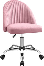 Cargar imagen en el visor de la galería, Office Chair Armless Cute Desk Chair Modern Adjustable Swivel Padded Fabric Vanity Task Computer Chair Home Office Desk Chairs with Wheels