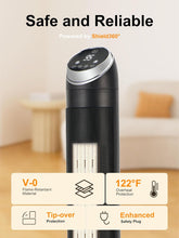 Cargar imagen en el visor de la galería, NEW 38”Portable Space Heater,70° Oscillating Ceramic Heater,1500W Floor Electric Fireplace Heater with Remote,Thermostat,24H Timer,Tower Heater for Large Room,Bedroom,Office,Garage,Indoor Use