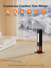Cargar imagen en el visor de la galería, NEW 70° Oscillating Ceramic Heater,31”Tower Space Heater,1500W Floor Portable Electric Fireplace Heater with Thermostat,Remote,24H Timer for Bedroom,Large Room,Home,Office,Indoor Use