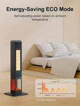 Cargar imagen en el visor de la galería, NEW 70° Oscillating Ceramic Heater,31”Tower Space Heater,1500W Floor Portable Electric Fireplace Heater with Thermostat,Remote,24H Timer for Bedroom,Large Room,Home,Office,Indoor Use
