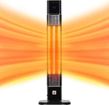 Cargar imagen en el visor de la galería, Outdoor Electric Patio Heater,Infrared Outside Porch Heater with Remote,24H Timer,1s Fast Heating,IP44 Waterproof,34IN Quiet Tower Radiant Space Heater for Garage,Deck,Balcony,Office,Indoor Use