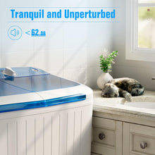 Cargar imagen en el visor de la galería, Portable Washing Machine with Longer Hose, 16lbs Twin Tub Washer Mini Compact Laundry Washing Machine with Drain Pump, Semi-automatic Washer Combo for Dorms, Apartments, Blue