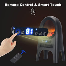 Cargar imagen en el visor de la galería, Electric Fireplace Space Heater,1500W PTC Fast Heating Ceramic Heater with Remote,Thermostat,8H Timer,24″ Portable Tower Heater for Large Room Bedroom Office Indoor Use
