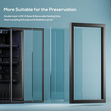 Cargar imagen en el visor de la galería, Beverage Refrigerator Cooler-120 Cans Freestanding Mini Fridge Cooler with Glass Door, Adjustable Shelves & Digital Temperature Display for Soda, Wine or Beer (Black, 3.2 Cu.Ft)