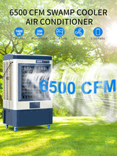 Cargar imagen en el visor de la galería, Uthfy 48” Evaporative Air Cooler, 6500 CFM Swamp Cooler Air Conditioner with 19 Gal Water Tank, 5 Ice Packs, 120° Oscillation, Portable AC with 3 Speeds for 16000 Sq.ft Outdoor, Patio, Warehouse Use