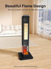 Cargar imagen en el visor de la galería, NEW 70° Oscillating Ceramic Heater,31”Tower Space Heater,1500W Floor Portable Electric Fireplace Heater with Thermostat,Remote,24H Timer for Bedroom,Large Room,Home,Office,Indoor Use
