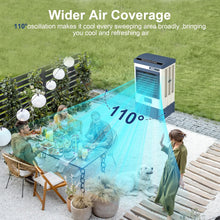 Cargar imagen en el visor de la galería, Uthfy 39" Swamp Cooler, 4800 CFM Evaporative Air Cooler with 10.6 Gallon Water Tank, Portable Outdoor Air Conditioner with 3 Ice Pack, 110° Oscillation, 3 Speed for Garage, Yard, Commercial Use