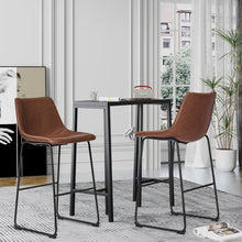 Cargar imagen en el visor de la galería, Bar Stools 29 Inches Bar Height Stools Set of 2, Dining Chairs, PU Leather Bar Chairs with Back, Modern Industrial Armless Stools for Kitchen Island, Bar, Pub (Dark Brown)