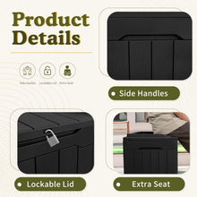 Load image into Gallery viewer, NEW 31 Gallon Waterproof Outdoor Storage Box Resin Deck Box Lockable and UV Resistant for Patio Furniture,Garden Tools,Outdoor toys(Black)