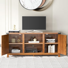Cargar imagen en el visor de la galería, NEW TV Stand for 65 Inch TV Farmhouse Entertainment Center with Double Barn Doors and Storage Cabinets, Console TV Table Media for Living Room, Bedroom (Walnut, Without Fireplace)
