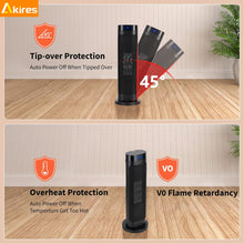 Cargar imagen en el visor de la galería, NEW 1500W Portable Electric Space Heater,70° Oscillating Floor Ceramic Heater with Thermostat,Remote,12H Timer,2 Modes,22″ Tower Heater for Office Bedroom Large Room Dorm Indoor Use