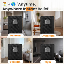 Cargar imagen en el visor de la galería, Portable Large Home Steam Sauna with 3L High Capacity Steamer, Personal Sauna Tent with Remote Control, 15 Levels Sauna Box with Folding Chair (Black, Large)