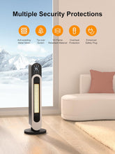 Cargar imagen en el visor de la galería, Electric Space Heater for Indoor Use,29IN Space Heater for Large Room with Thermostat,Remote,12H Timer,3 Modes,Overheat & Tip-Over Protection,Oscillating Ceramic Tower Heater for Bedroom,Home