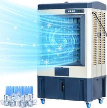 Cargar imagen en el visor de la galería, Uthfy 39" Swamp Cooler, 4800 CFM Evaporative Air Cooler with 10.6 Gallon Water Tank, Portable Outdoor Air Conditioner with 3 Ice Pack, 110° Oscillation, 3 Speed for Garage, Yard, Commercial Use