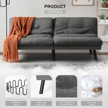 Load image into Gallery viewer, Futon Sofa Bed, Sleeper Sofa Bed Couch Loveseat Futon Bed with Breathable Fabric, Convertible Modern Futon Adjustable Lounge Couch Futon Sets for Living Room Apartment Office (Dark Gray)