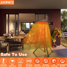 Load image into Gallery viewer, Patio Heater,Electric Heater for Outdoor Indoor Use,1500W Outside Infrared Porch Heater with Remote,24H Timer,IP44 Waterproof,Wall Mounted/Ceiling/Tripod for Garage,Basement,Balcony,Deck
