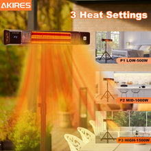 Cargar imagen en el visor de la galería, Patio Heater,Electric Heater for Outdoor Indoor Use,1500W Outside Infrared Porch Heater with Remote,24H Timer,IP44 Waterproof,Wall Mounted/Ceiling/Tripod for Garage,Basement,Balcony,Deck