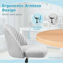 Cargar imagen en el visor de la galería, Office Chair Armless Cute Desk Chair Modern Adjustable Swivel Padded Fabric Vanity Task Computer Chair Home Office Desk Chairs with Wheels