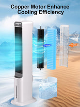 Cargar imagen en el visor de la galería, Uthfy 40" Cooling Fans That Blow Cold Air, Portable Evaporative Air Cooler with Remote, 12H Timer, 120°Oscillation, 4 Mode, Easy Cleaning, Swamp Cooler Windowless Air Conditioner for Bedroom