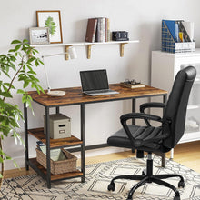 Cargar imagen en el visor de la galería, Mid Back Ribbed Desk Chair PU Leather Executive Office Chair Swivel Computer Chair with Soft Padded Arms