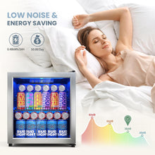 Cargar imagen en el visor de la galería, Beverage Refrigerator Cooler-Mini Fridge Freestanding Cooler with Glass Door, Adjustable Shelves & Digital Temperature Display for Soda, Wine or Beer (Silver, 1.77 Cu.Ft)