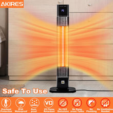 Cargar imagen en el visor de la galería, Outdoor Electric Patio Heater,Infrared Outside Porch Heater with Remote,24H Timer,1s Fast Heating,IP44 Waterproof,34IN Quiet Tower Radiant Space Heater for Garage,Deck,Balcony,Office,Indoor Use