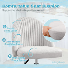 Cargar imagen en el visor de la galería, Office Chair Armless Cute Desk Chair Modern Adjustable Swivel Padded Fabric Vanity Task Computer Chair Home Office Desk Chairs with Wheels