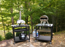 Load image into Gallery viewer, NUUK Three-Shelf Heavy Duty Rolling Outdoor Pizza Oven Table, 24" x 30" Steel Commercial Multifunctional Food Prep Worktable with Drawer on Wheels