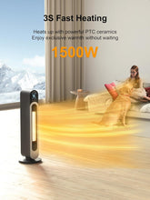 Cargar imagen en el visor de la galería, Electric Space Heater for Indoor Use,29IN Space Heater for Large Room with Thermostat,Remote,12H Timer,3 Modes,Overheat & Tip-Over Protection,Oscillating Ceramic Tower Heater for Bedroom,Home