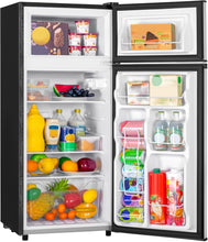 Cargar imagen en el visor de la galería, New 4.5 Cu.Ft Mini Fridge with Freezer, Small Fridge with 2 Doors for Office, Kitchen, Dorm and Bedroom, Mini Refrigerator with Adjustable Shelves (Silver)