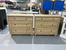 Load image into Gallery viewer, WAMPAT Dressers Set of 2 for Bedroom with 6 Drawers, Oak Kids Dressers with Wide Chest of Drawers, Mid Century Modern Wooden Closet Storage Organizer, Large Wood Dressers for Living Room, Nursery, Hallway