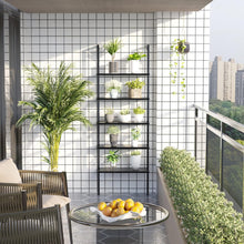 Cargar imagen en el visor de la galería, New 5-Shelf Bookcase Wall Mount Bookshelf Modern Ladder Shelves with Wood Board and Industrial Metal Frame, for Home Office, Living Room, Bedroom, Entryway and Hallway (Black)