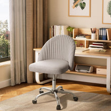 Cargar imagen en el visor de la galería, Office Chair Armless Cute Desk Chair Modern Adjustable Swivel Padded Fabric Vanity Task Computer Chair Home Office Desk Chairs with Wheels