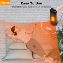 Cargar imagen en el visor de la galería, NEW 1500W Portable Electric Space Heater,70° Oscillating Floor Ceramic Heater with Thermostat,Remote,12H Timer,2 Modes,22″ Tower Heater for Office Bedroom Large Room Dorm Indoor Use