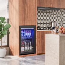 Cargar imagen en el visor de la galería, Beverage Refrigerator Cooler Freestanding Mini Fridge Cooler with Glass Door, Adjustable Shelves & Digital Temperature Display for Soda, Beer or Wine (Black, 2.47 Cu.Ft)