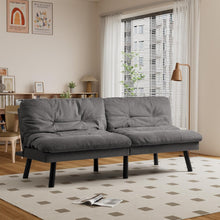 Load image into Gallery viewer, Futon Sofa Bed, Sleeper Sofa Bed Couch Loveseat Futon Bed with Breathable Fabric, Convertible Modern Futon Adjustable Lounge Couch Futon Sets for Living Room Apartment Office (Dark Gray)