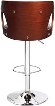 Cargar imagen en el visor de la galería, Brand New Bar Stools Walnut Bentwood Adjustable Height Leather Modern Barstools with Back Vinyl Seat Extremely Comfy Bar Stool 1 Piece (Black)