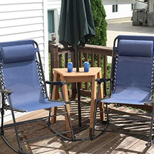 Cargar imagen en el visor de la galería, Patio Rocking Zero Gravity Chair Outdoor Wide Recliner Portable Lounge Chair Folding with Headrest for Camping Fishing Beach Poolside(Blue)