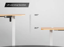 Cargar imagen en el visor de la galería, Electric Height Adjustable Standing Desk Large Sit Stand up Desk Home Office Computer Desk 55 x 24 Inches Lift Table with T-Shaped Metal Bracket, Walnut