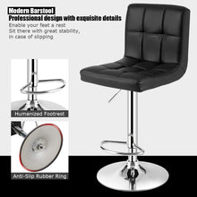 Load image into Gallery viewer, Bar Stools X-Large- Square PU Leather Adjustable Counter Height Swivel Stool Armless Chairs Set of 2 with Bigger Base (Black)