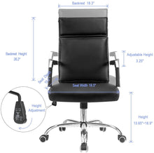 Load image into Gallery viewer, Office Desk Chair Mid-Back Computer Chair Leather Executive Adjustable Swivel Task Chair Conference Chair with Armrests (Black)
